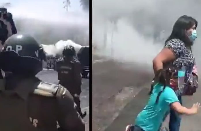 VIDEO | Violenta represión en Plaza de Armas contra familiares de presos del estallido