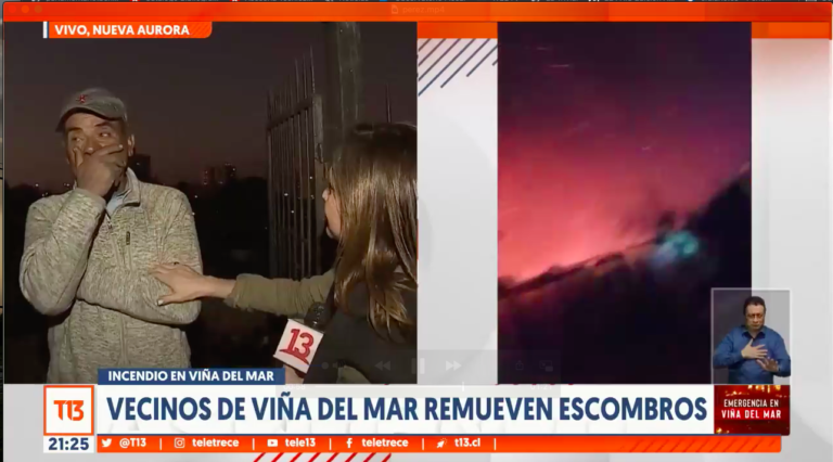 VIDEO | Los criticados despachos de Mónica Pérez y Humberto Sichel en la cobertura del incendio de Viña del Mar