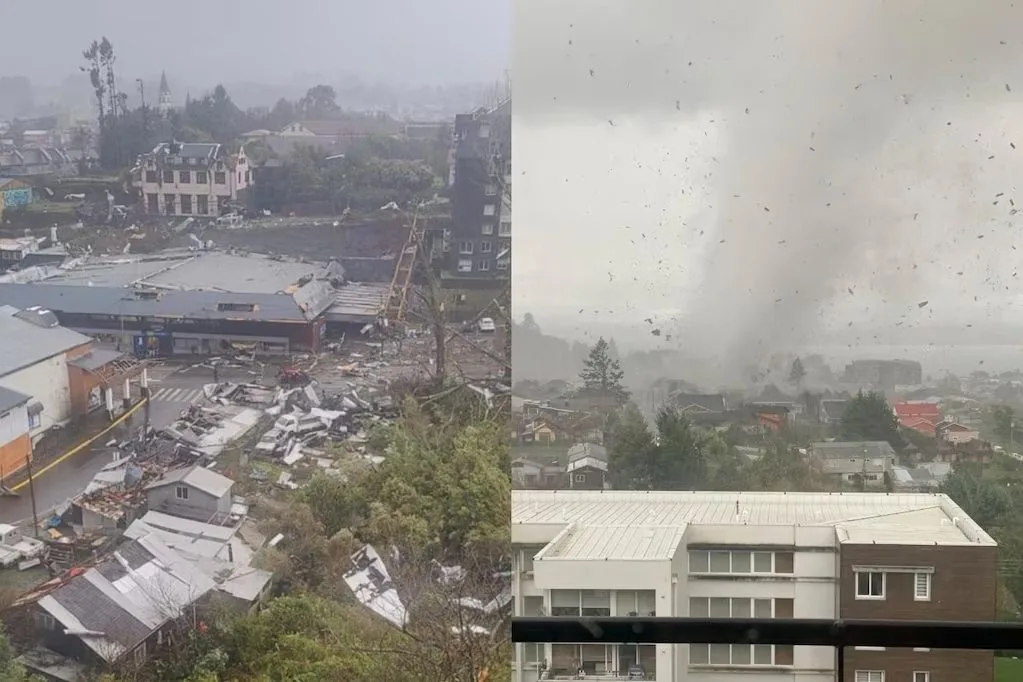 Tornado azota a Puerto Varas: viviendas y centro de la ciudad resultaron con graves daños